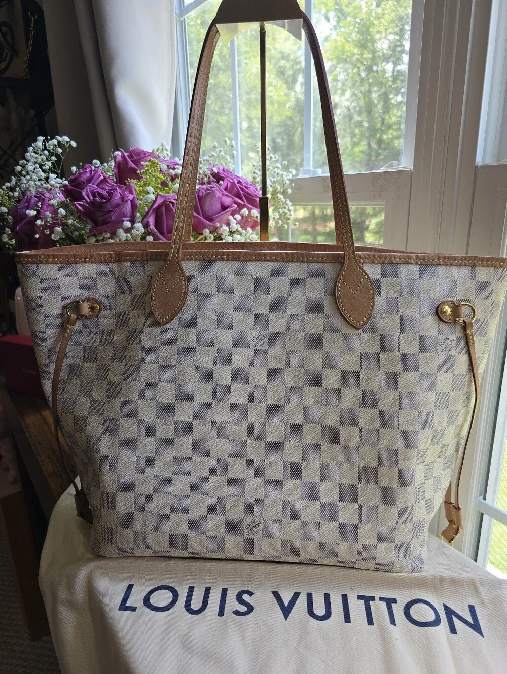 Louis Vuitton Neverfull MM — Damier Azur (2020)